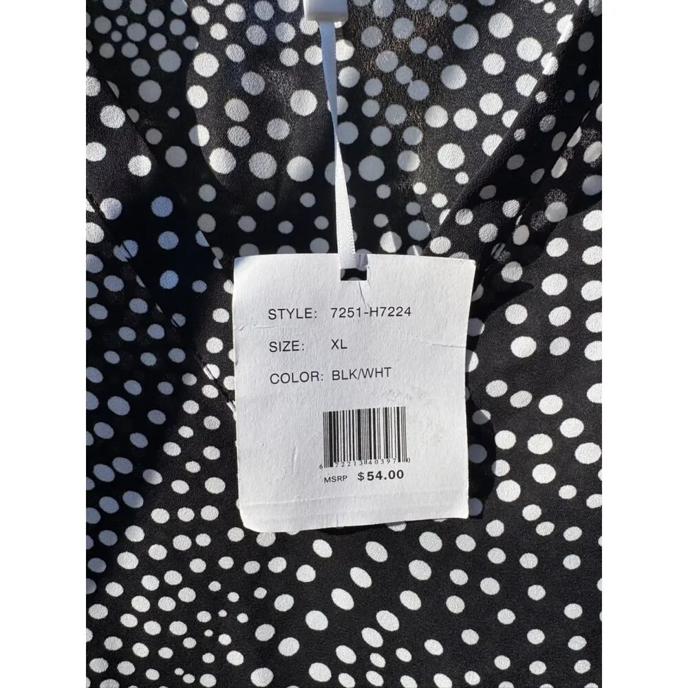 NWT Milano Black & White Polka Dot Sleeveless Loose Fit Shell Top